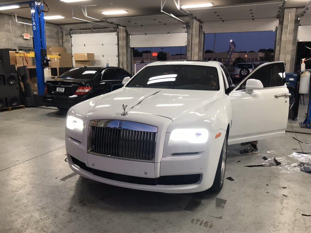 White Rolls-Royce Ghost getting window tint